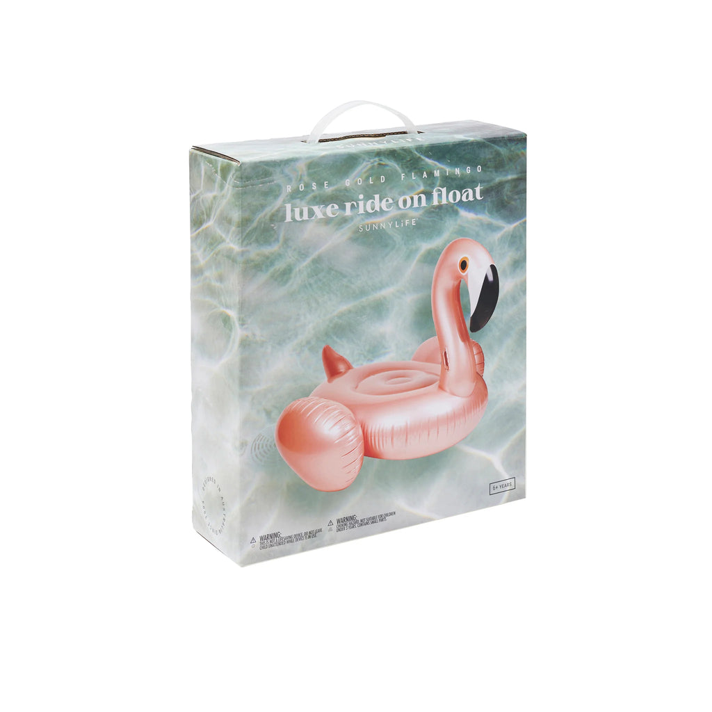 Luxe Ride-On Float - Rose Gold Flamingo