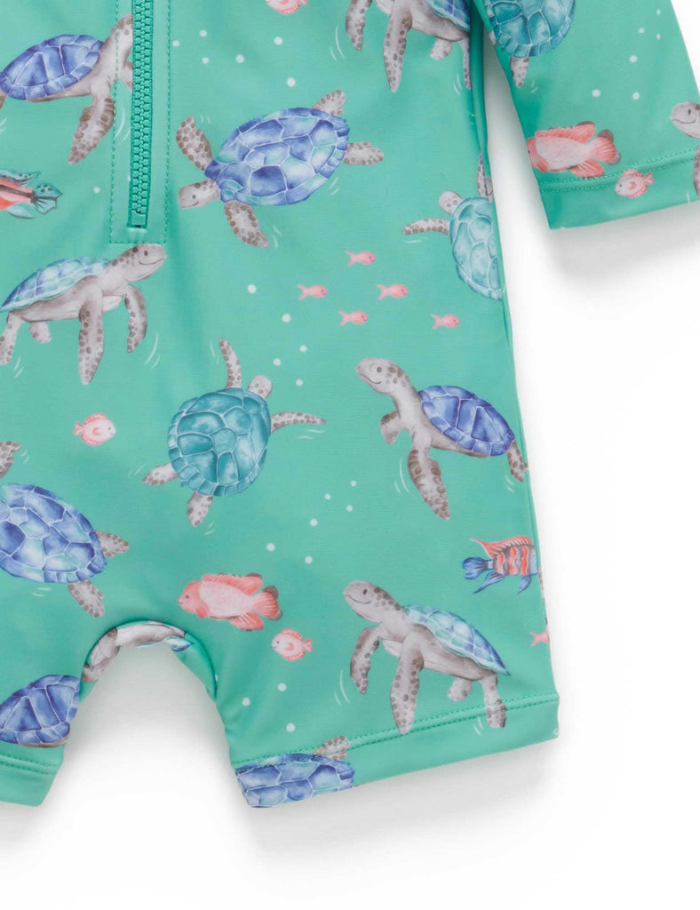 Sea Turtles Long Sleeve Swimsuit - Size 2