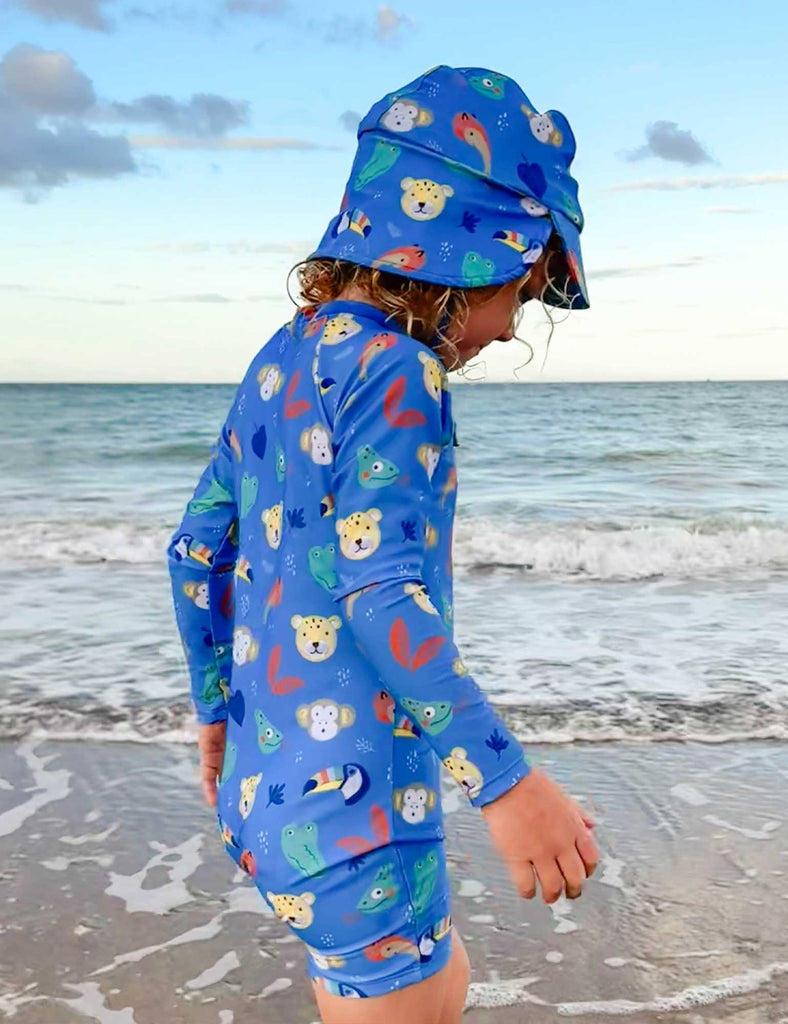 Jungle Faces Long Sleeve Rashie Sunsuit