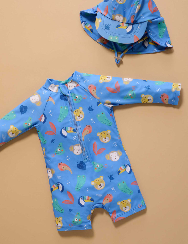 Jungle Faces Long Sleeve Rashie Sunsuit