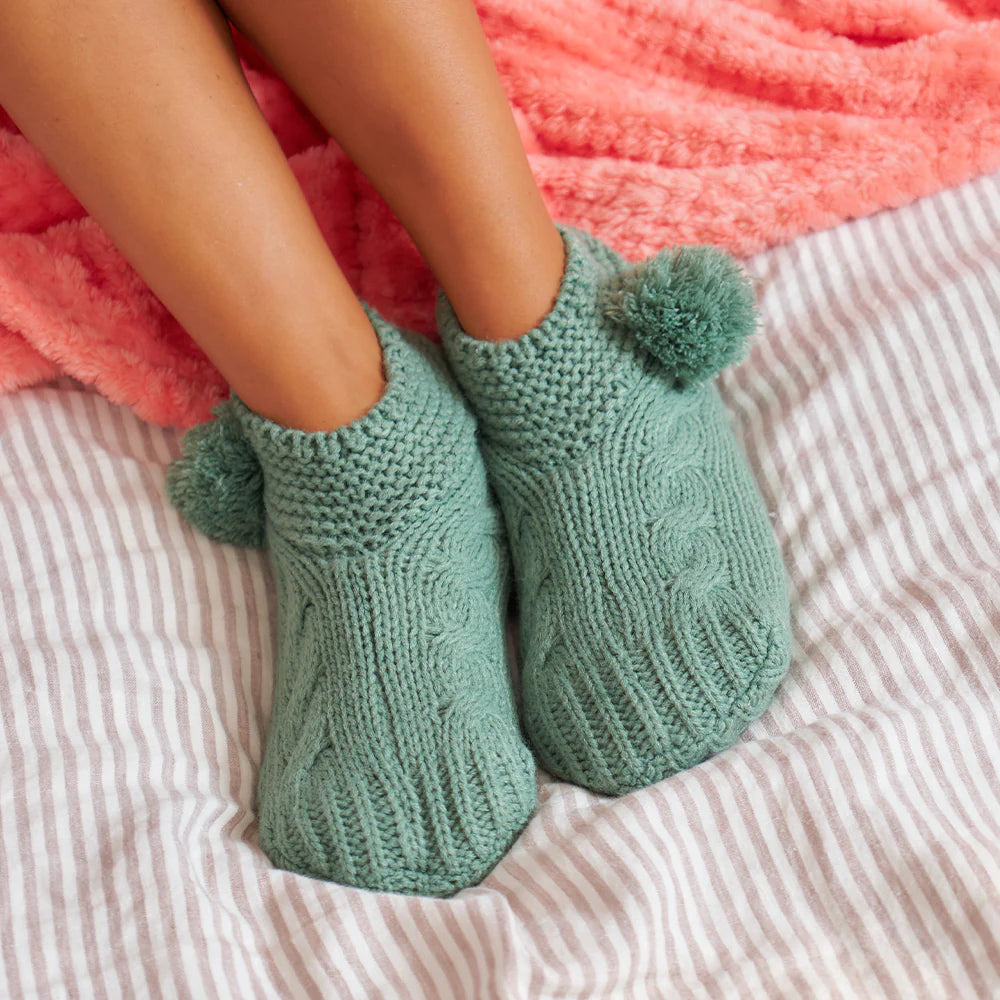 Slouchy Slippers - Sage
