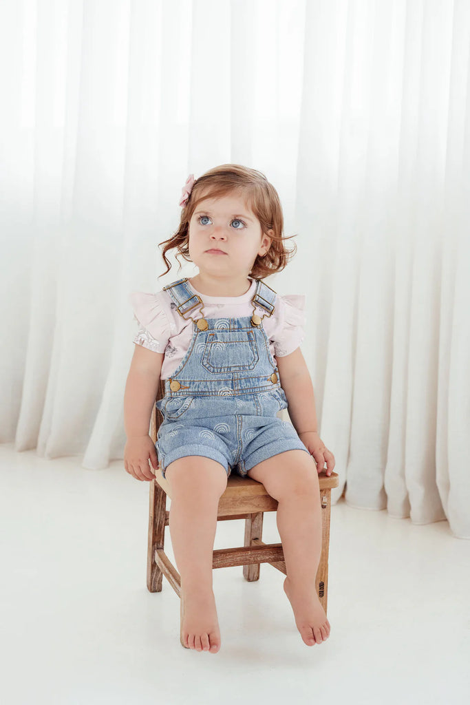 Light Denim Rainbow Overalls