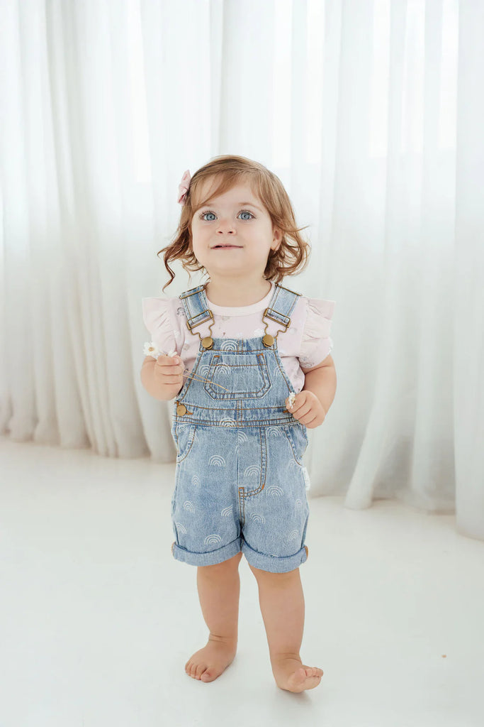 Light Denim Rainbow Overalls