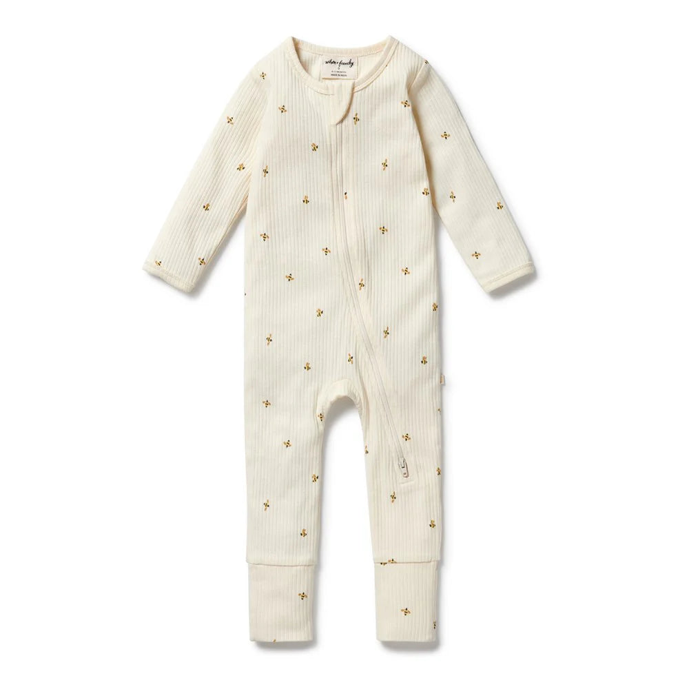 Bee Mine Zipsuit with Feet