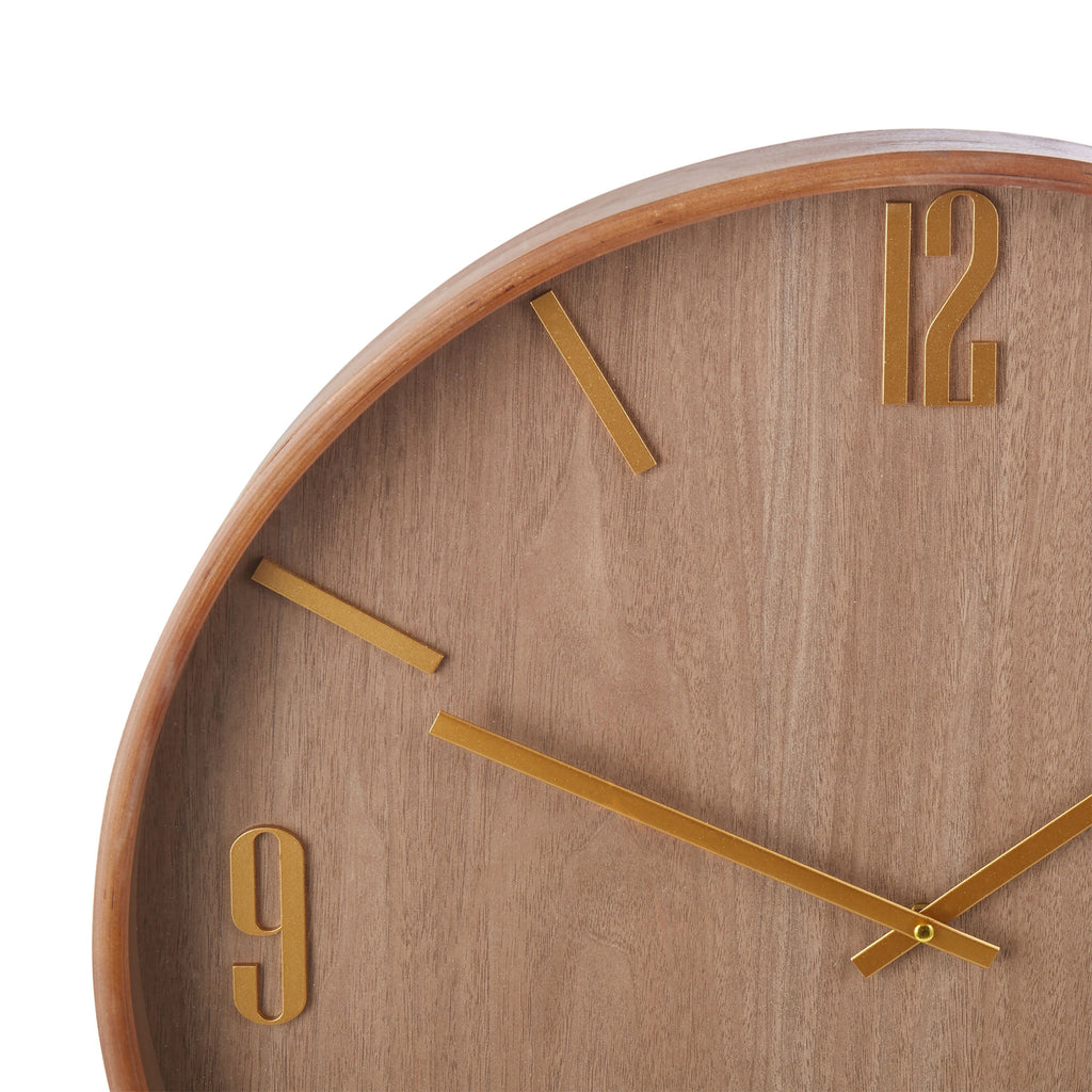 Wood Wall Clock - Dark Natural