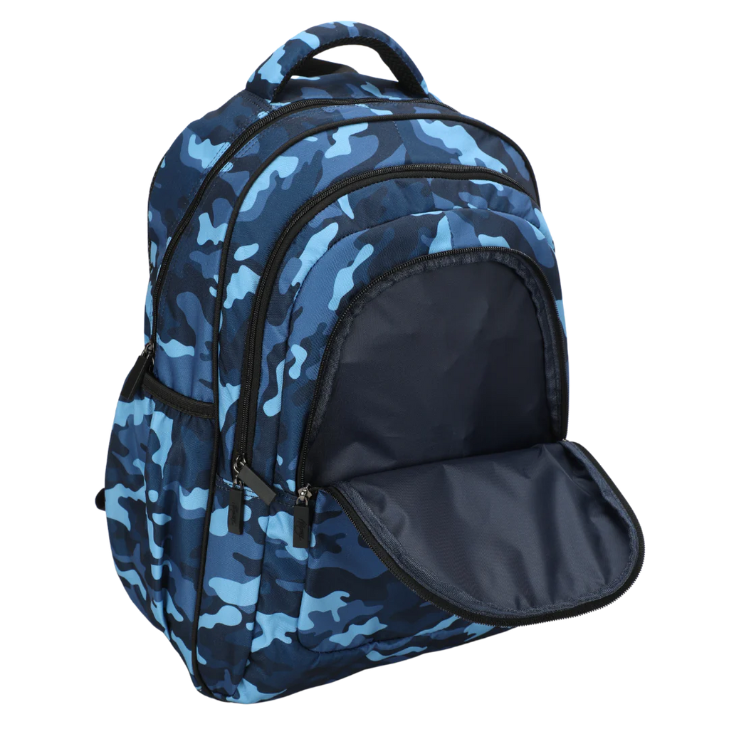 Large School Backpack - Blue Camouflage