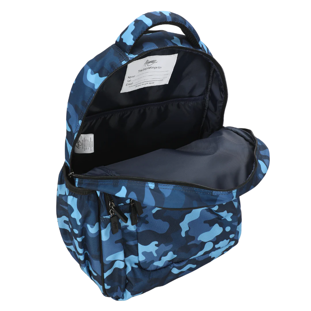 Large School Backpack - Blue Camouflage