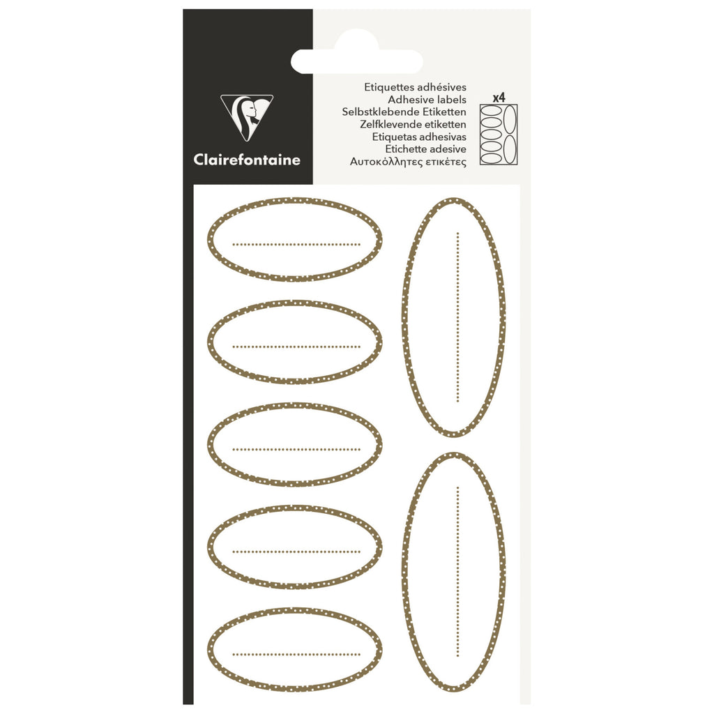 Gold Oval Adhesive Labels