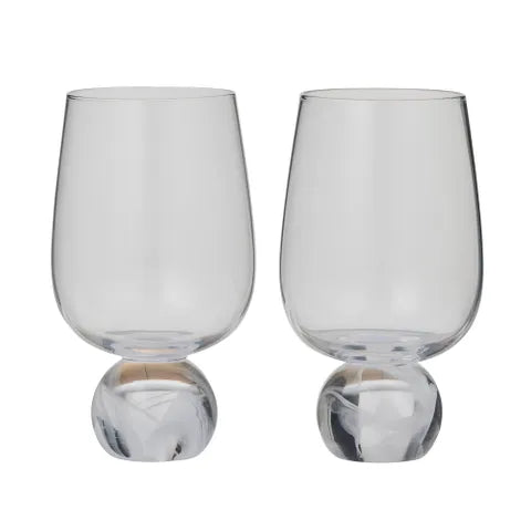 Boda Wine Glass - White/Clear - Set of 2