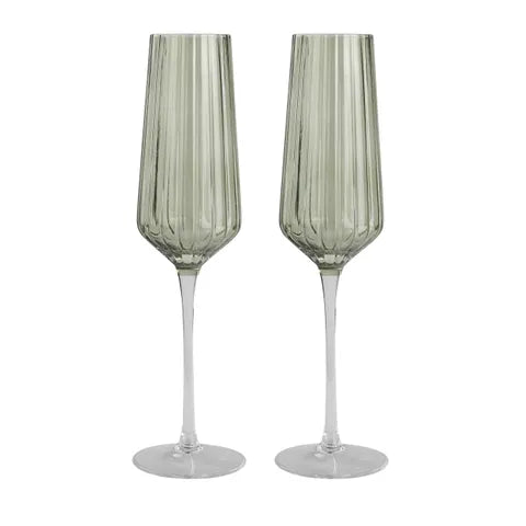 Ribbed Flute Glass - Set 2