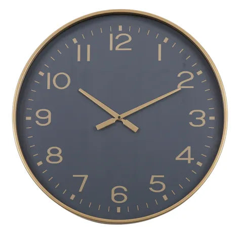 Claude Metal Wall Clock - Gold/Navy