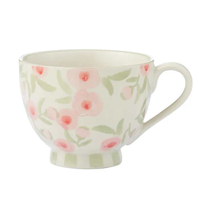 Lauren Ceramic Mug - Green/Pink