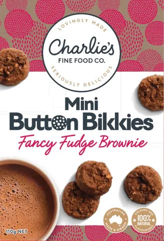 Mini Button Bikkies - Fancy Fudge Brownie 110g