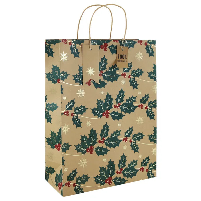 X-Large Bag - Kraft Holly