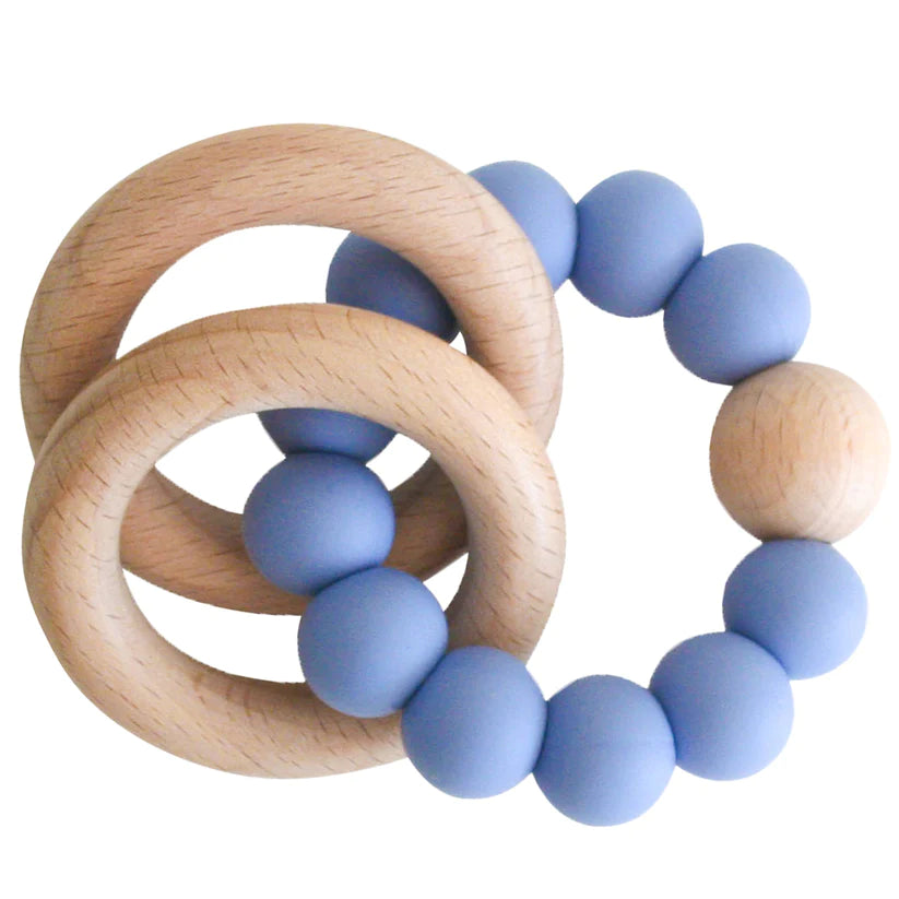 Beechwood Teether Ring Set - Blue