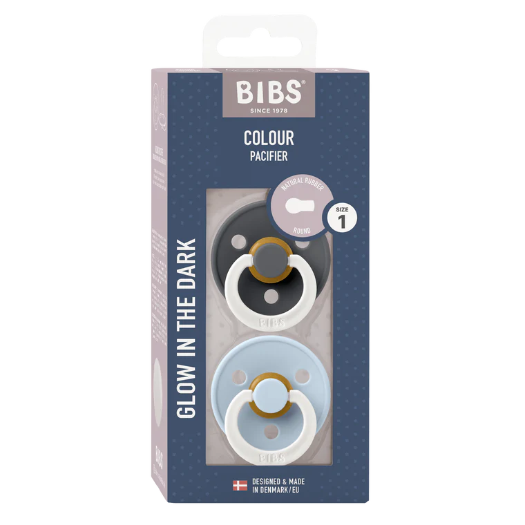 BIBS Dummies - Night Glow - Iron/Baby Blue