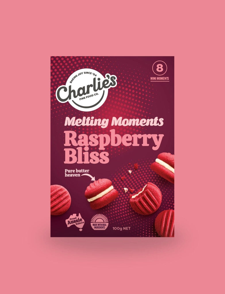 Raspberry Bliss Mini Melting Moments 100g