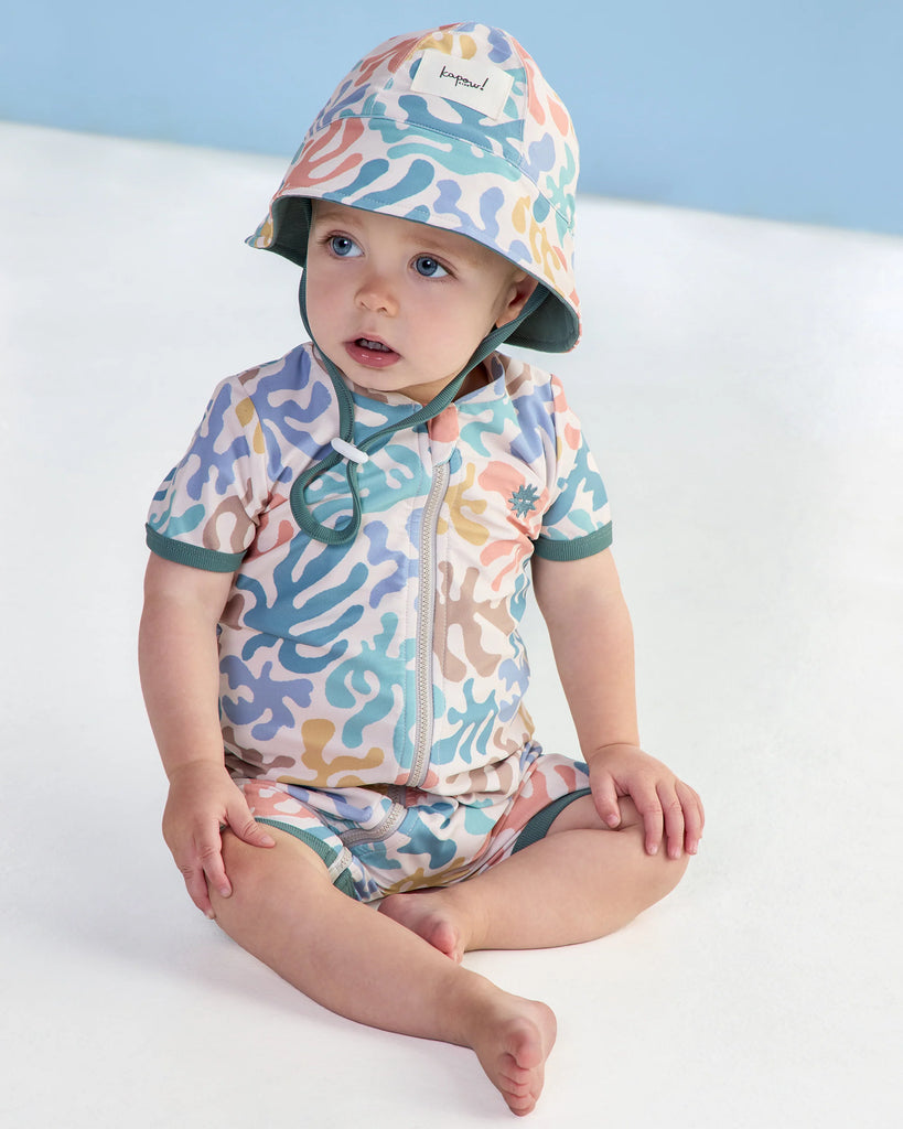Coral Short Sleeve Swimsuit