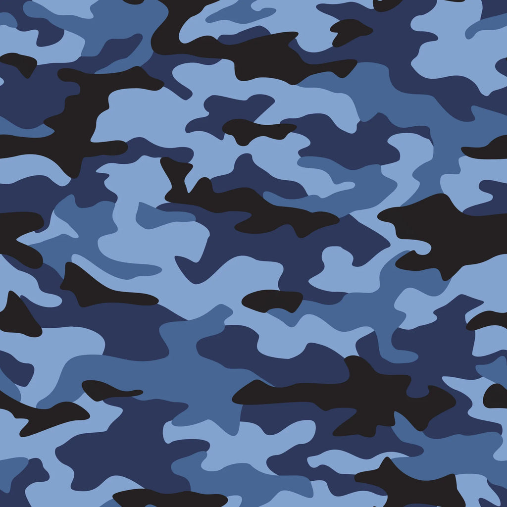 Large School Backpack - Blue Camouflage