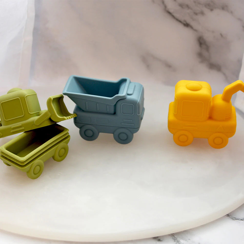Silicone Squeezy Bath Toys - Trucks