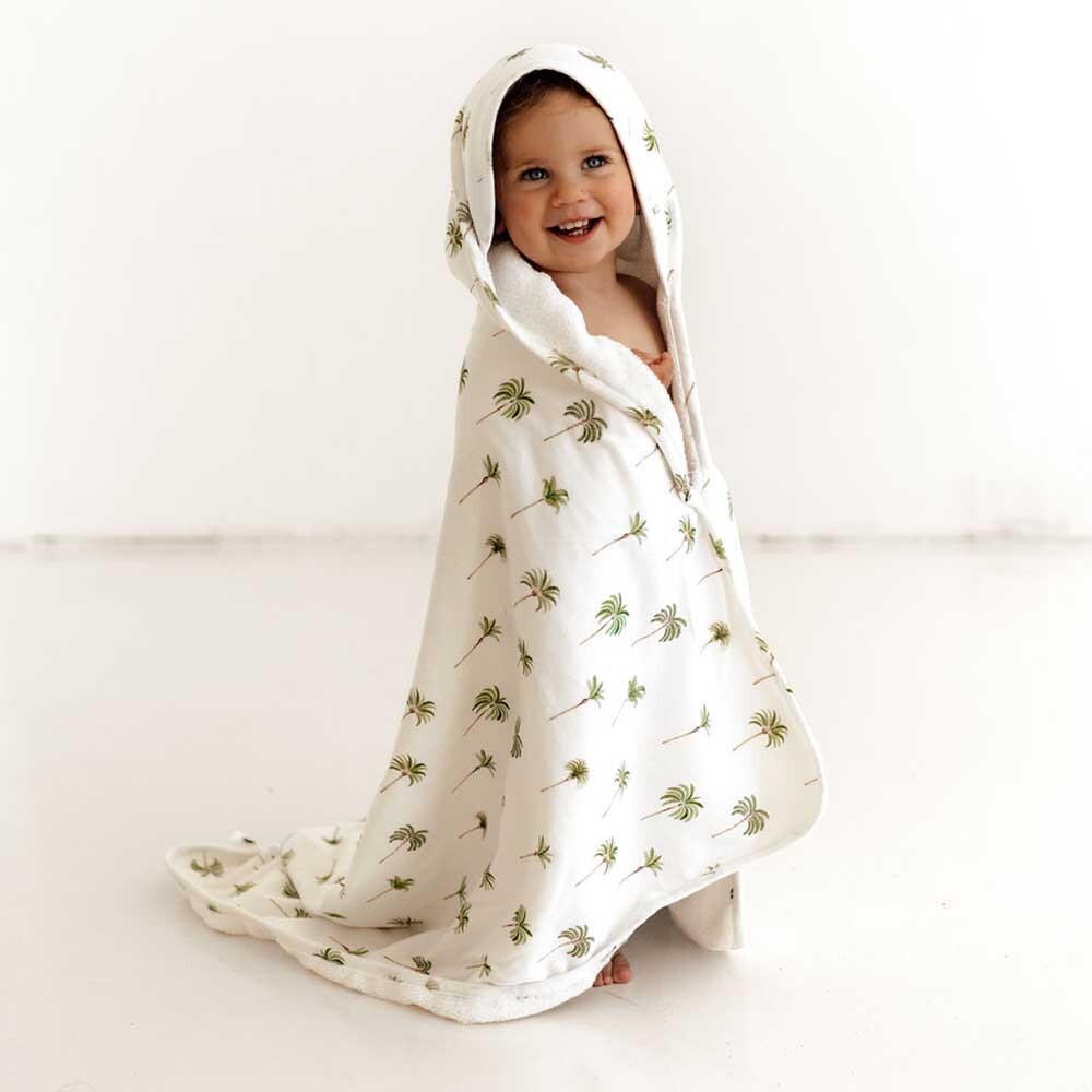 Green Palm Organic Hooded Baby Towel