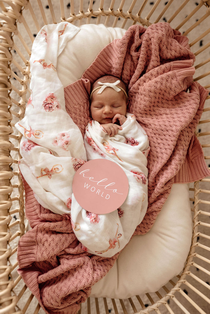 Rosa Diamond Knit Baby Blanket