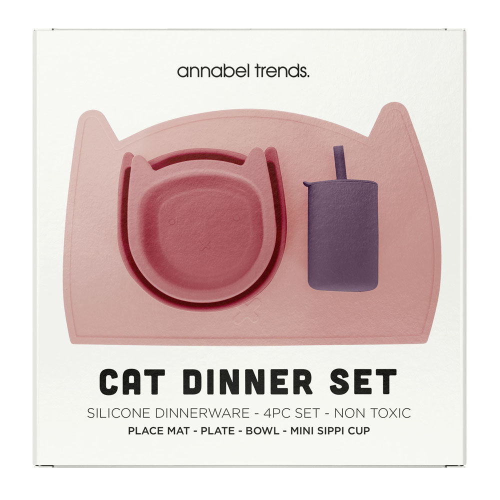 Silicone 4pc Dinner Set – Cat