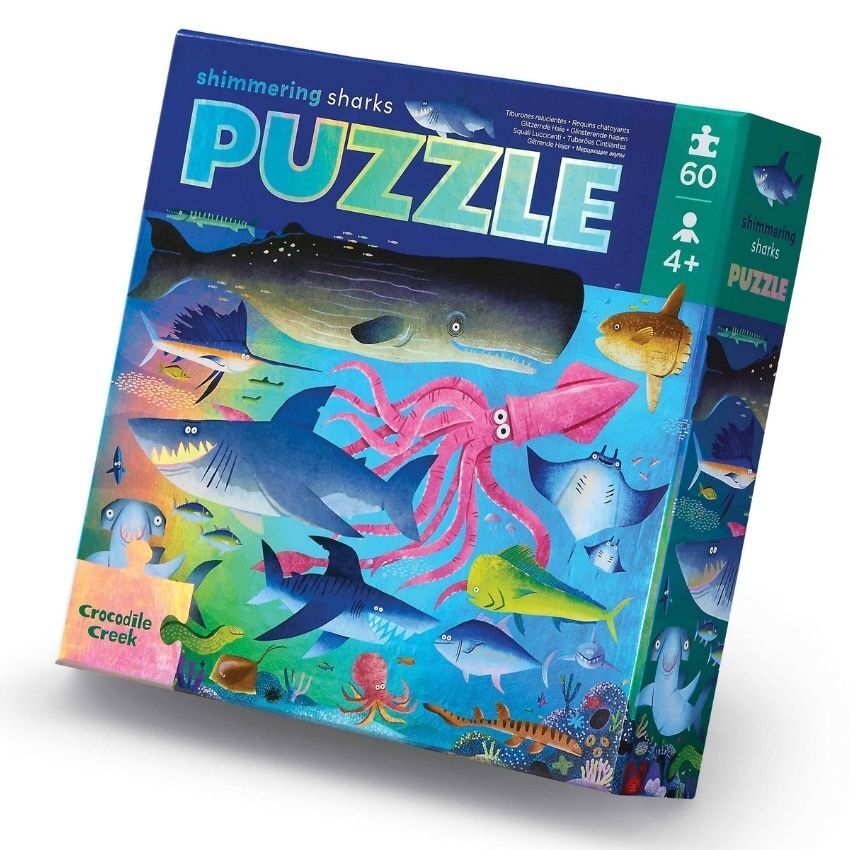 Foil Puzzle - 60 pc - Shimmering Sharks