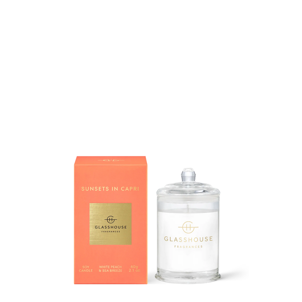 Sunsets in Capri - White Peach & Sea Breeze 60g Soy Candle