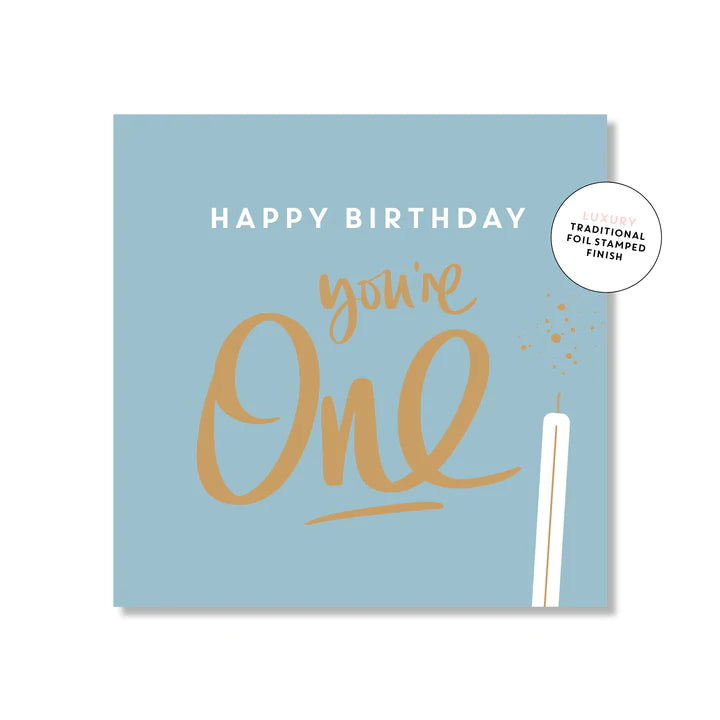 No. 1 Blue Birthday Card - Mini