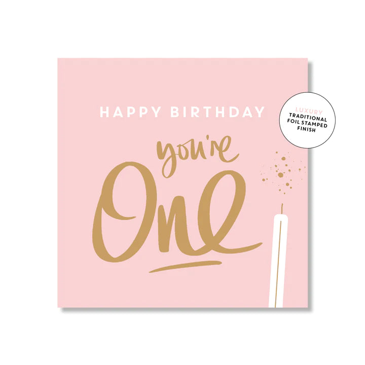 No. 1 Pink Birthday Card - Mini