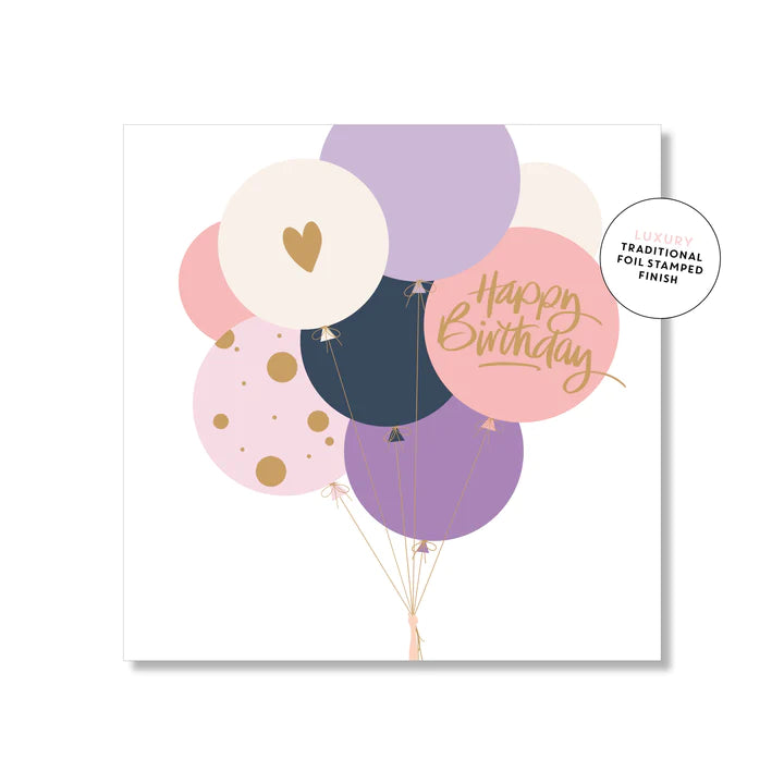 Happy Birthday Pretty Balloons Card - Mini