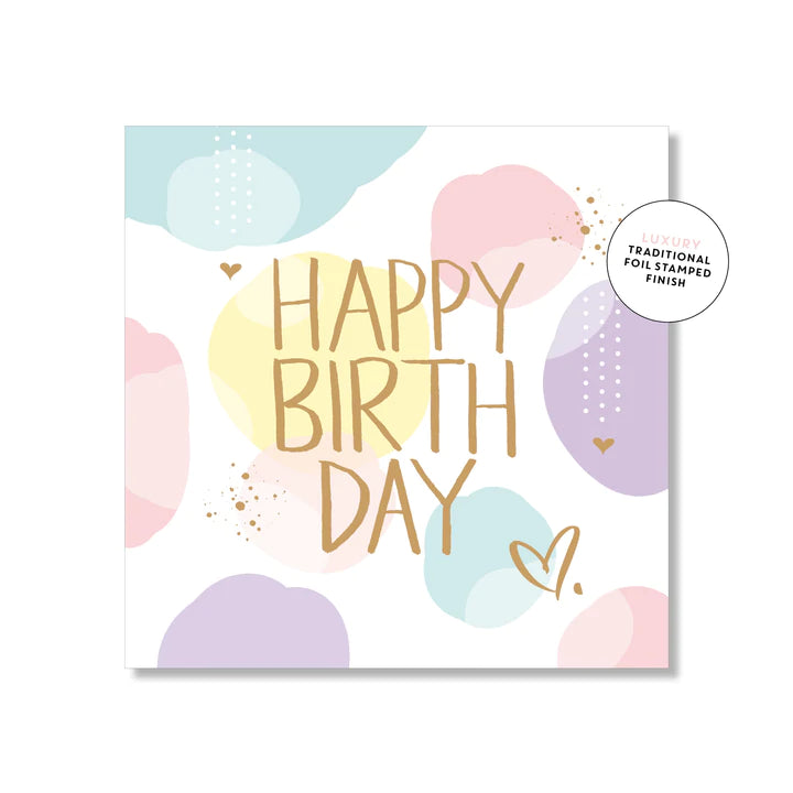 Happy Birthday Pastel Clouds Card - Mini