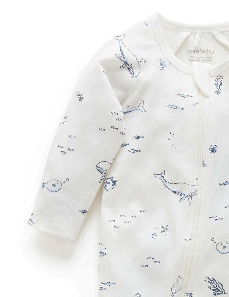 Vanilla Nautical Zip Growsuit