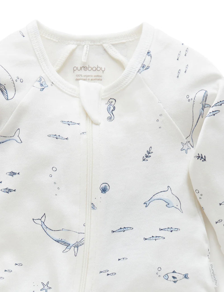 Vanilla Nautical Zip Growsuit