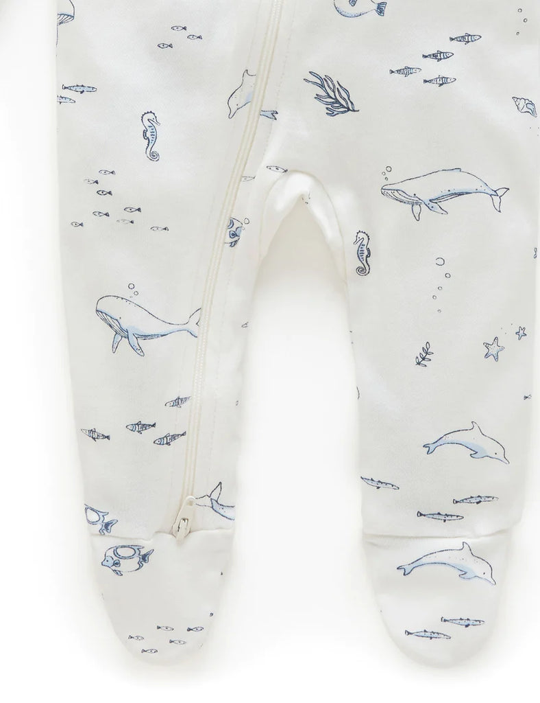 Vanilla Nautical Zip Growsuit
