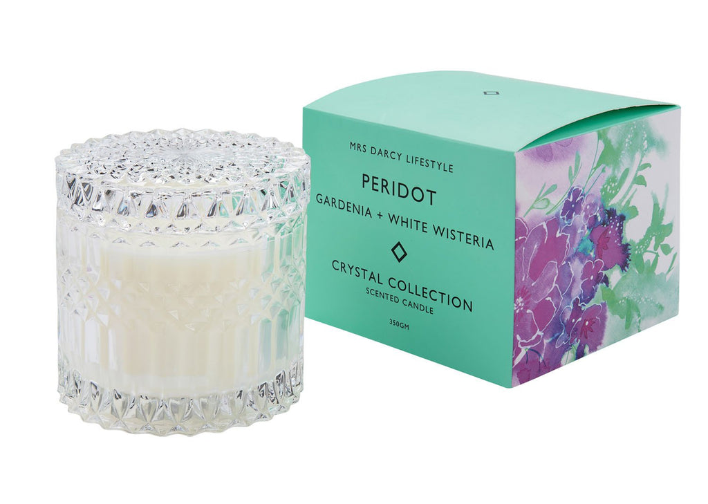 Peridot Candle - Gardenia + White Wisteria