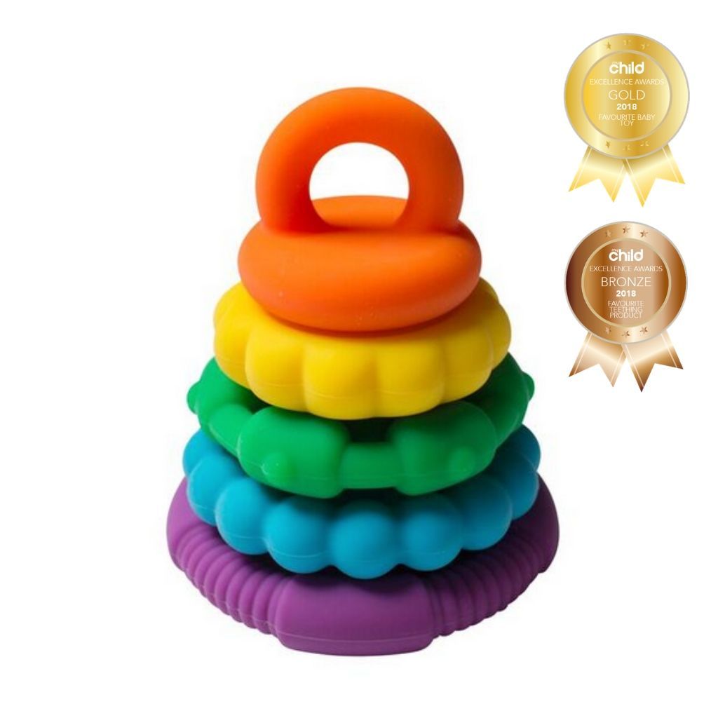 Rainbow Stacker and Teether Toy - Bright