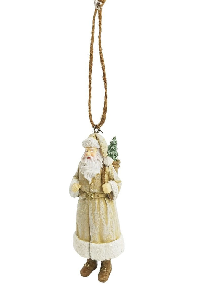 Woodland Santa Hanging Decoration - White